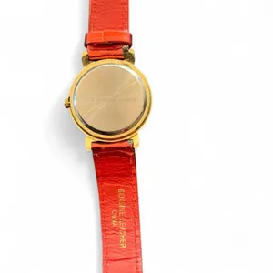 Michelle Louise‎ Women's Red Metallic Buckle Band Analog Watch Leather Hearts thumbnail 4