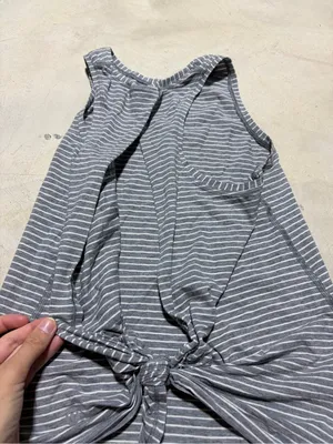 Lululemon Striped Gray & White knotted back tank top thumbnail 4