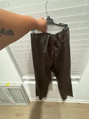 Vintage Brown Leather Pants Brown Leather Size 14 thumbnail 10