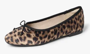 SM New York, Ballet Flats with Bow/Black Trim, Animal Print Women’s 10 NWT thumbnail 1