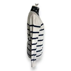 Old Navy Womens 100% Cotton Breton Stripe Sweater Cream Navy Long Sleeve‎ Size S thumbnail 6