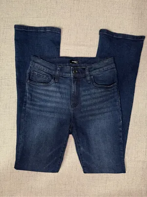 Express Women's Dark Wash Slim Bootcut Jeans - Distressed- Size 6 thumbnail 9