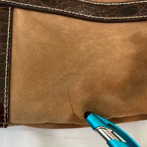 Franco Sarto Brown‎ Suede/Leather Purse With Inside Smartlyte 12.5”X15” Preowned thumbnail 13