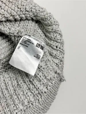 Uniqlo|Light Gray V-Neck Short Sleeve Knit Sweater sz L thumbnail 5
