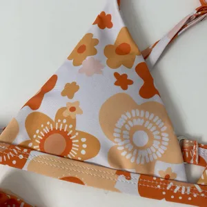 Aurelle Swim X McCall Mitchell White and Orange Floral Bikini thumbnail 10