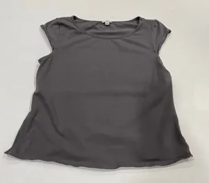 Garage Gray Scoop Neck Cap Sleeve Tee Shirt Women’s Size L thumbnail 1