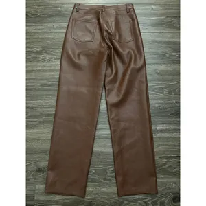 Aritzia Wilfred Melina Faux Leather Cognac Pants Size 4 thumbnail 7