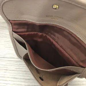 Mundi Leather Small Coin Wallet Clutch Pouch Taupe Brown thumbnail 7
