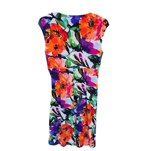 Lauren Ralph Lauren Floral Ruched Sheath Dress Orange Purple Blue Size‎ 8 thumbnail 4