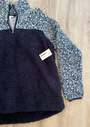 NWT two Toned Fleece Pullover Jacket XL thumbnail 4