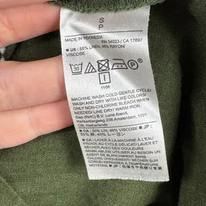 Banana Republic Linen Blend Utility Romper Long Sleeve Army Olive Green‎ Size S thumbnail 4