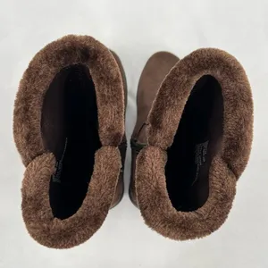 Bass FlexStep Loretta Chocolate Brown Faux Suede Fur Trim Tall Zip Boots Size 7 thumbnail 6