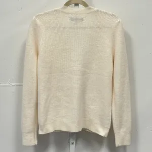 NWT LOFT Rhinestone Buttons Relaxed Fit‎ Knit Cardigan Sweater Small White thumbnail 2