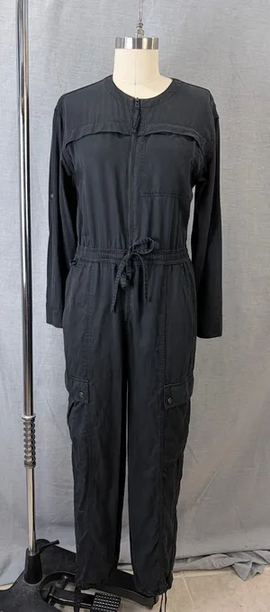 Athleta Summit Cargo Jumpsuit Black Long Sleeve Utility Women's Small‎ thumbnail 1
