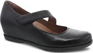 Dansko Lanie Mary Jane Wedge Burnished Nubuck Leather Memory Foam Black 10.5 thumbnail 1