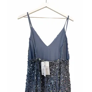 NWT ASOS Sequin Maxi Dress Blue Women’s Size 6 thumbnail 4