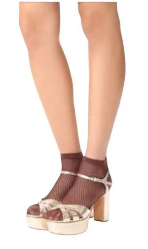 new Falke ✽ Autumn Basket Fishnet Anklet Socks ✽ Mahogany ✽ One Size Fits All ✽ thumbnail 1