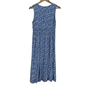 Rails V Neck Blue Ditsy Floral Smocked Midi Dress Delicate Feminine Lightweight thumbnail 10