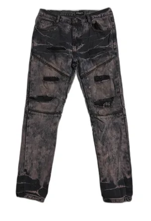 Mens Black Premium Skinny Jeans Black Pink Size 32x32 thumbnail 1