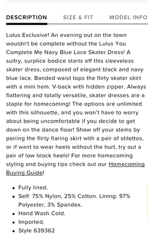 Lulus Navy Blue Lace Skater Dress thumbnail 7