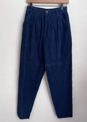 Free People yardley tapered trousers navy blue corduroy barrel 2 thumbnail 1