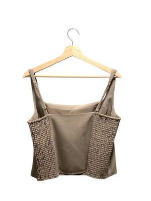 Abercrombie & Fitch Corset Top Beige Size XL Neutral Minimalist Coastal Spring thumbnail 9
