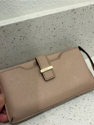 Kate Spade New York Women’s Crossbody Pink Beige Purse Gold Accents Leather EUC thumbnail 5