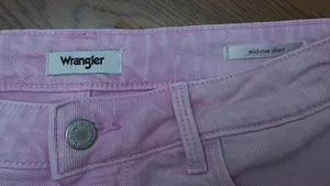 Wrangler Pastel Pink Denim Cutoff Shorts thumbnail 2