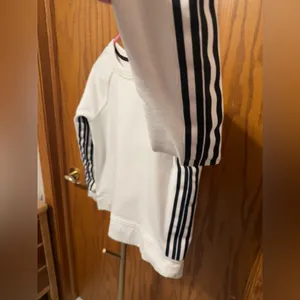 Athleta White 247 Stripe Crewneck Sweatshirt Size Small thumbnail 8