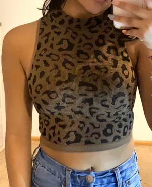 Brown Leopard Print Top thumbnail 3