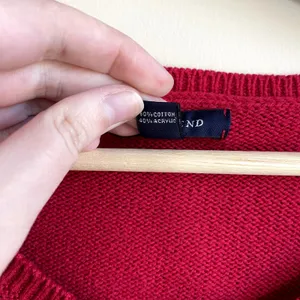 Lands' End red knit pullover sweater women's size small‎ minimalist capsule thumbnail 4