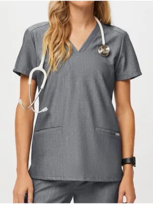 NWT Figs Casma Three Pocket Scrub Top Graphite Size XXL PO# 1327 thumbnail 1