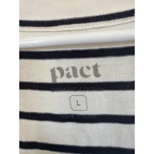 Pact navy & white striped organic cotton tank dress size large thumbnail 2