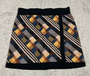Title Nine Skirt Womens Medium Merino Wool Blend That’s A Wrap Plaid Mini Preppy thumbnail 1
