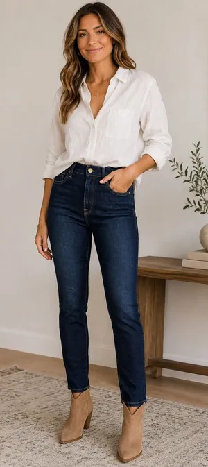 7 For All Mankind‎ Slim Illusion Luxe High Waist Ankle Skinny Jeans 24 NWT thumbnail 1