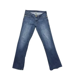 Rock & Republic Women Size 12 Bootcut Blue Jeans Medium Wash Embellished Pockets thumbnail 3