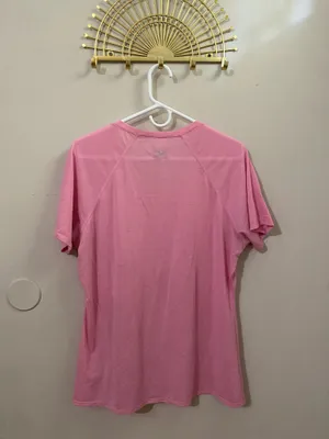 Under Armour Pink V-Neck Athletic Tee thumbnail 2