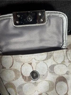 Coach Kristin Swing Bag Crossbody Sequin Signature white Brown thumbnail 10