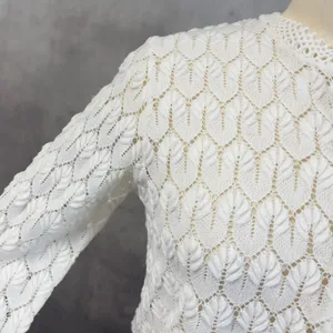 Vintage 60s Americana Womens Pointelle Knit Cardigan Sweater‎ Size Medium Japan thumbnail 6