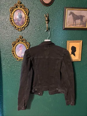 GAP WASHED BLACK CROPPED DENIM JACKET NWT SZ SMALL thumbnail 2