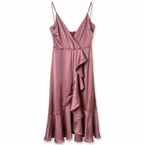 NEW Lulus Enchanted Moments Mauve Pink Satin Ruffled High-Low Dress Medium thumbnail 5