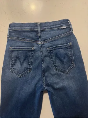 Mother The Tripper Ankle Fray Jeans Size 25 Blue Crop Raw Hem Premium Denim thumbnail 7