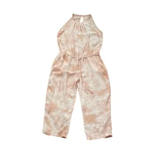 CLOTH & STONE Anthropologie Yashi Jumpsuit Large Pink Tie Dye Tencel Halter thumbnail 4