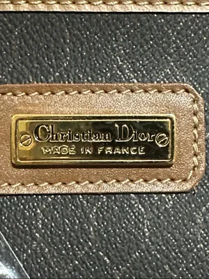 Christian Dion PVC Brown Monogram Travel Duffle Bag with Leather Trim thumbnail 14
