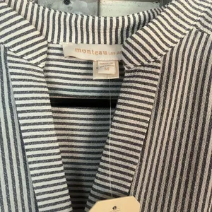 Monteau Short Sleeve Striped Tie Dress M NWT thumbnail 2