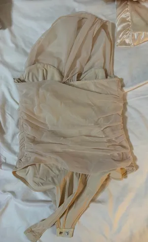 Cream Mesh One Shoulder Body Suit thumbnail 2
