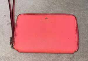 Kate Spade New York Wristlet Pink Wrap Around Zipper Wrist Strap Wallet thumbnail 1