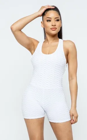 TikTok Viral White Active Romper | Sculpting Fit thumbnail 1
