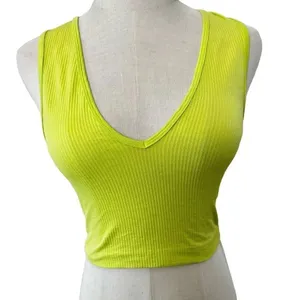 Zara lime green neon cropped tank top thumbnail 1
