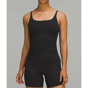 Lululemon Strappy Nulu Shelf Tank Top Black Fitted Crop Size 6 Shelf Bra W1DNJS thumbnail 3